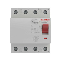 УЗО DKC Yon Max 40А 3P+N тип AC 30 мА 10 кА (MDL100-4P2-40-AC)
