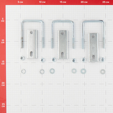 Крепление сетки/секции заборной к столбам 40х40 мм оцинкованное (3 шт.)