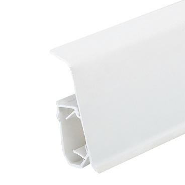 Плинтус ПВХ напольный Winart 55 мм белый матовый 2200 мм Г-профиль со съемной панелью