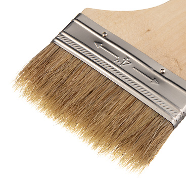 Кисть плоская натуральная щетина деревянная ручка 100х8 мм для эмалей и лаков на алкидной основе