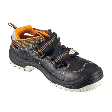 Сандалии кожаные с перфорацией и защитным подноском и стелькой размер 41 черные Мистраль SJ4000 (119890)