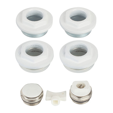 Набор присоединительный 1" х 1/2" для радиатора белый 7 предметов (685641)