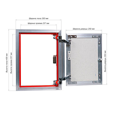 Люк ревизионный под плитку Практика EuroFormat-R алюминиевый 300х400 мм скрытый нажимной