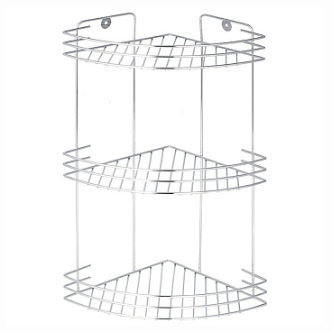 Полка для ванной Delphinium угловая трехъярусная 190х260х400 мм металл хром (101025)