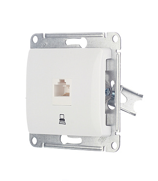 Розетка компьютерная Systeme Electric Glossa встраиваемая белая RJ45 (GSL000181K)