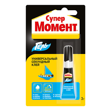 Клей-гель Момент Супер секундный прозрачный 3 г на блистере