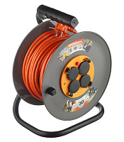 Удлинитель UNIVersal с заземлением 30 м на катушке 3,5 кВт 4 розетки ПВС 3х1,5 кв.мм IP44