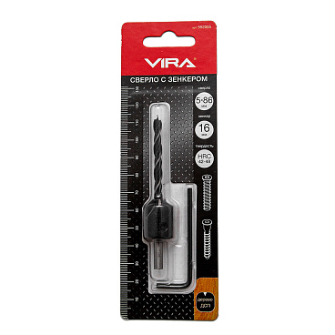 Сверло по дереву спиральное Vira 5х86 мм с зенкером (552055)