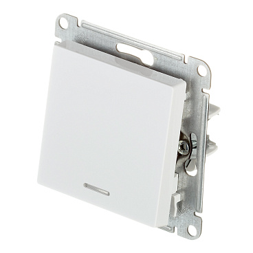 Переключатель Systeme Electric AtlasDesign одноклавишный встраиваемый белый с подсветкой (ATN000163)