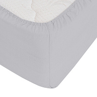 Простыня на резинке 180х200х30 см сатин серая Lorikeet Solo