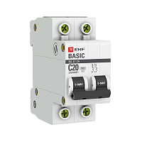 Автоматический выключатель модульный EKF Basic ВА 47-29 2P 20А тип C 4,5 кА 230 В (mcb4729-2-20C)