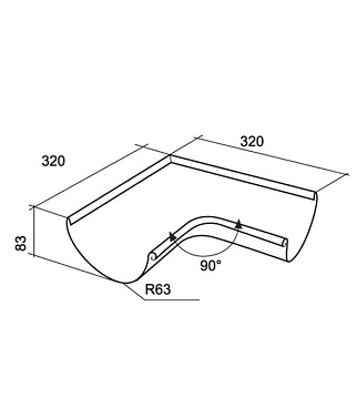 Угол желоба Grand Line металлический внутренний d125 мм 90° коричневый RAL 8017