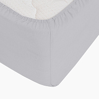 Простыня на резинке 120х200х30 см сатин серая Lorikeet Solo