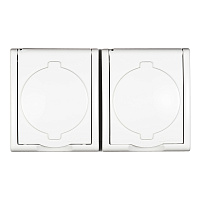 Розетка Simon 15 Aqua накладная белая с крышкой (1594433-030)