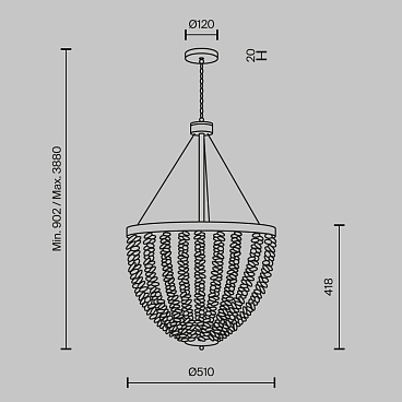 Подвесной светильник Maytoni MOD440PL-06BS