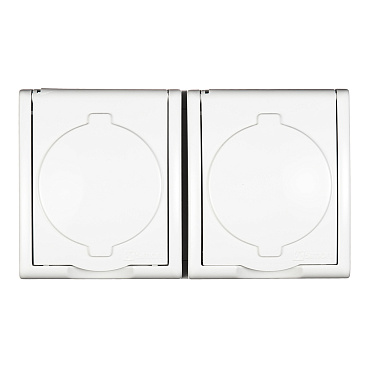 Розетка Simon 15 Aqua накладная белая с крышкой (1594433-030)