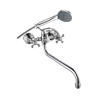 Смеситель для ванны Corsa Deco Flow L хром двухвентильный с длинным изливом с лейкой (1010683)
