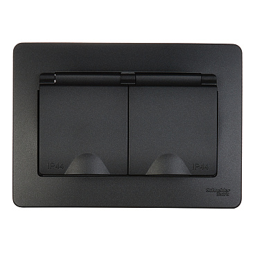 Розетка Systeme Electric Blanca встраиваемая антрацит со шторками (BLNRS441126)