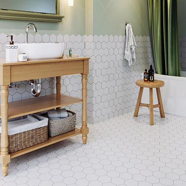 Мозаика Starmosaic Hexagon big белая керамическая 295х256х6 мм матовая