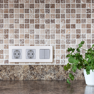 Выключатель Legrand Inspiria двухклавишный встраиваемый алюминий с подсветкой (673632)