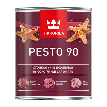 Эмаль алкидная Tikkurila/Tikkivala Pesto 90 база С глянцевая 0,9 л