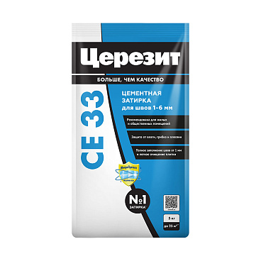 Затирка цементная Церезит CE 33 comfort 07 серая 5 кг