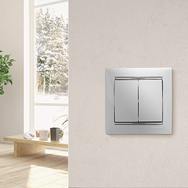 Выключатель Legrand Valena двухклавишный встраиваемый белый (694265)