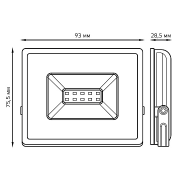 Прожектор светодиодный Gauss Elementary ДО-10 6500К 10 Вт IP65 черный