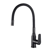 Смеситель для кухни Decoroom DR29 черный с гибким изливом однорычажный (DR29024BL)