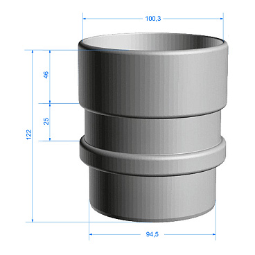 Муфта водосточной трубы Docke Lux пластиковая соединительная d100 мм пломбир RAL 9003