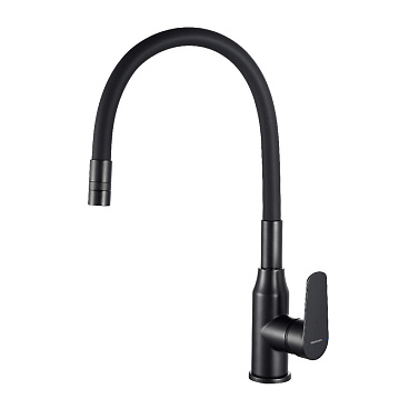 Смеситель для кухни Decoroom DR29 черный с гибким изливом однорычажный (DR29024BL)