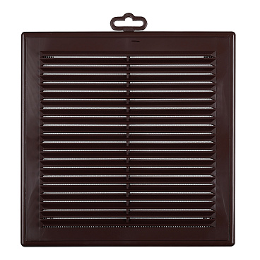 Решетка вентиляционная пластиковая приточно-вытяжная Era Р 249х249 мм с сеткой коричневая