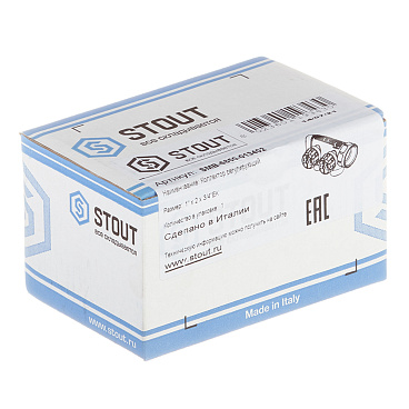 Коллектор Stout 1 ВР(г) х 2 выхода 3/4(ЕК) х 1 НР(ш) регулирующий (SMB-6850-013402)