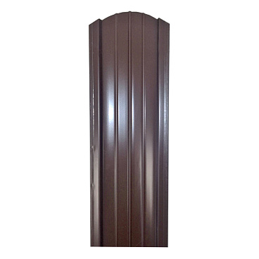 Евроштакетник двухсторонний полукруглый 0,45 мм 105х1800 мм коричневый RAL 8017 фигурный срез