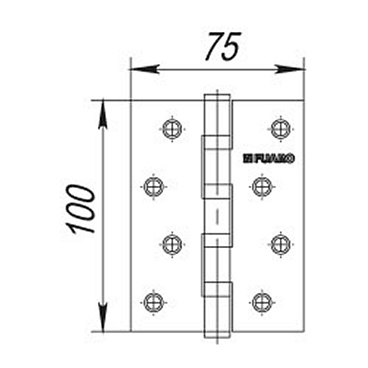 Петля Fuaro карточная универсальная неразъемная 100х75 мм матовое золото