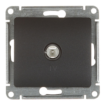 Розетка телевизионная Systeme Electric Glossa встраиваемая антрацит (GSL000793)