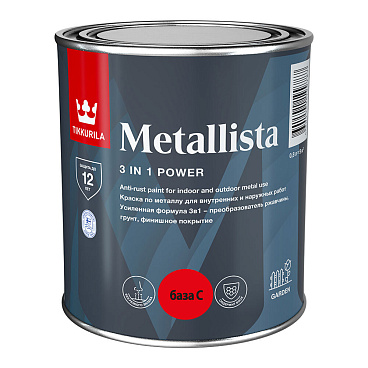 Краска по ржавчине Tikkurila/Tikkivala Metallista бесцветная база С гладкая глянцевая 0,8 л