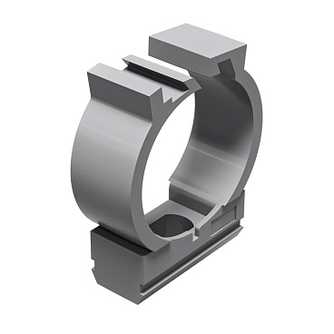 Крепеж-клипса для труб 20 мм Greenel с фиксатором серая (100 шт.) (GE50181)