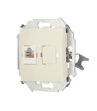 Розетка компьютерная Simon 15 встраиваемая слоновая кость RJ45 (1591598-031)