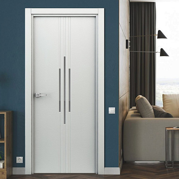 Дверь межкомнатная Сафари 800х2000 мм финишпленка жасмин белый с декоративной вставкой