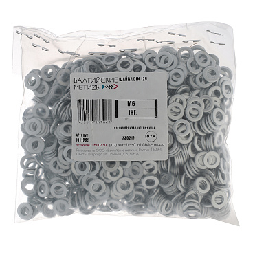 Шайба оцинкованная 6x12.5 мм DIN 125 (1 кг)