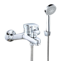 Смеситель для ванны РМС хром однорычажный с коротким изливом с лейкой (SL85-009E)