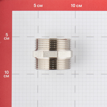 Ниппель Valtec 1 1/2 НР(ш) х 1 1/2 НР(ш) латунный (VTr.582.N.0008)