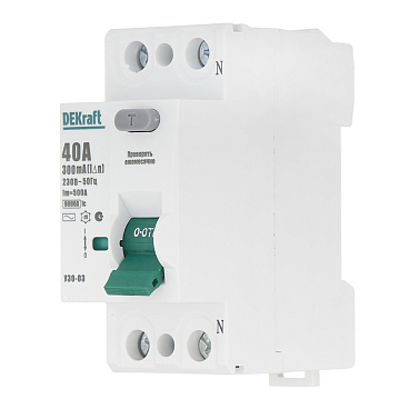 УЗО Dekraft УЗО-03 40А 1P+N тип AC 300 мА 6 кА компактное (14070DEK)