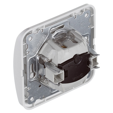 Выключатель Makel Mimoza одноклавишный встраиваемый белый с подсветкой (12021)