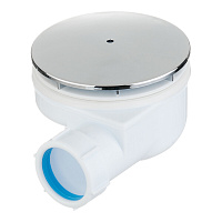 Сифон для душевого поддона АНИ пласт плоский слив d40 мм с декоративной крышкой d115 мм (E350C)