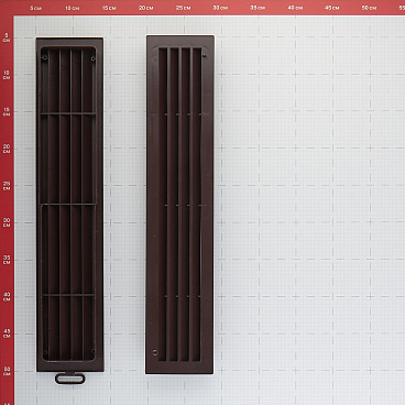 Решетка вентиляционная пластиковая переточная Era ДП 450х91 мм коричневая (2 шт.)