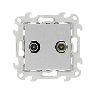 Розетка телевизионная Simon 24 Harmonie встраиваемая алюминий TV/ SAT (2410487-033)