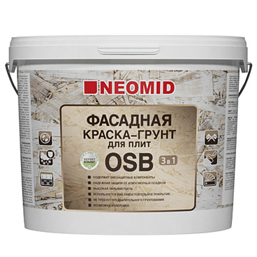 Краска фасадная Neomid для плит OSB акриловая 14 кг