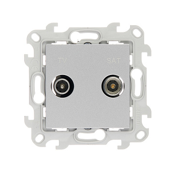 Розетка телевизионная Simon 24 Harmonie встраиваемая алюминий TV/ SAT (2410487-033)